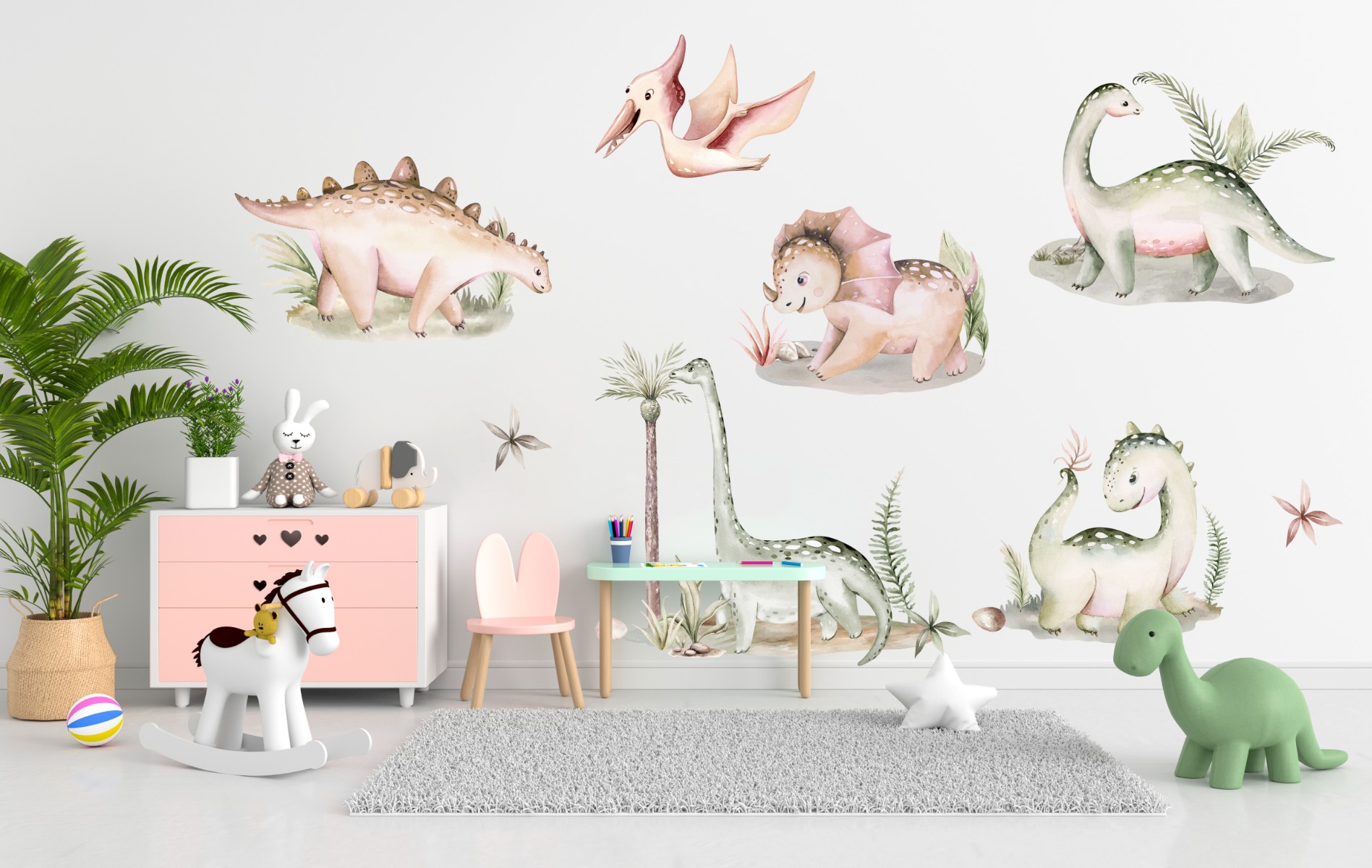 Wallsticker - Happy Dino Wonderland Set