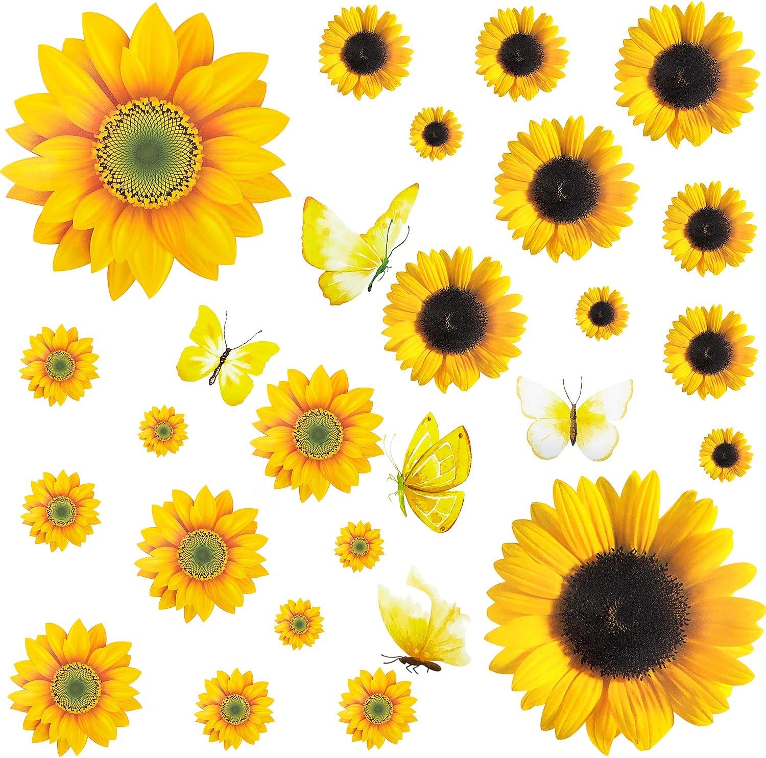 Wallsticker - Sunflower and Butterflies