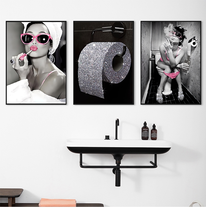Posters -    Woman Art for Bathroom   / Set of 3