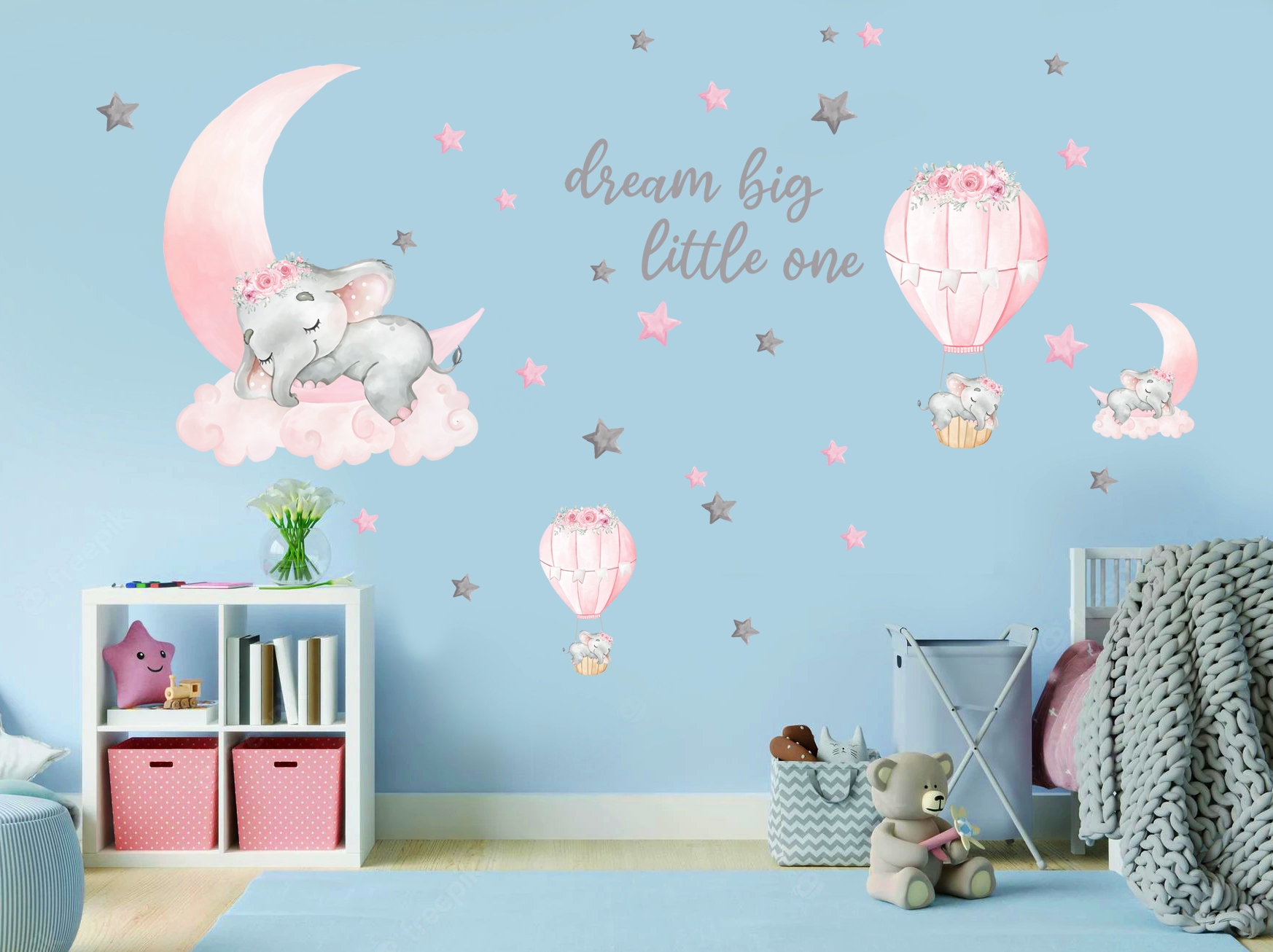 Wallsticker - Dream Big Little One / Elephant