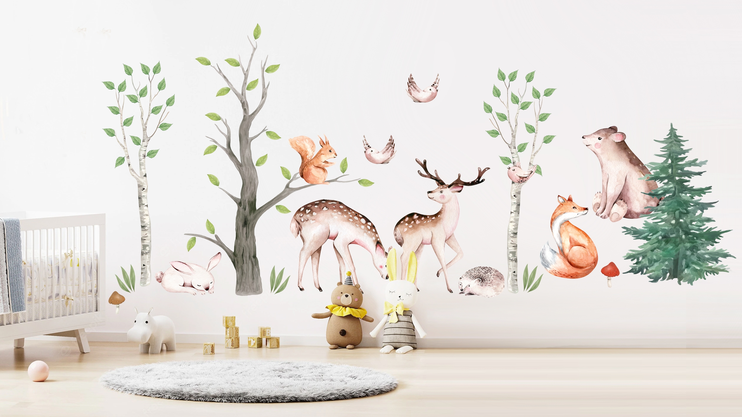 Wallsticker - Forest Animals - Deer, Fox, Bear
