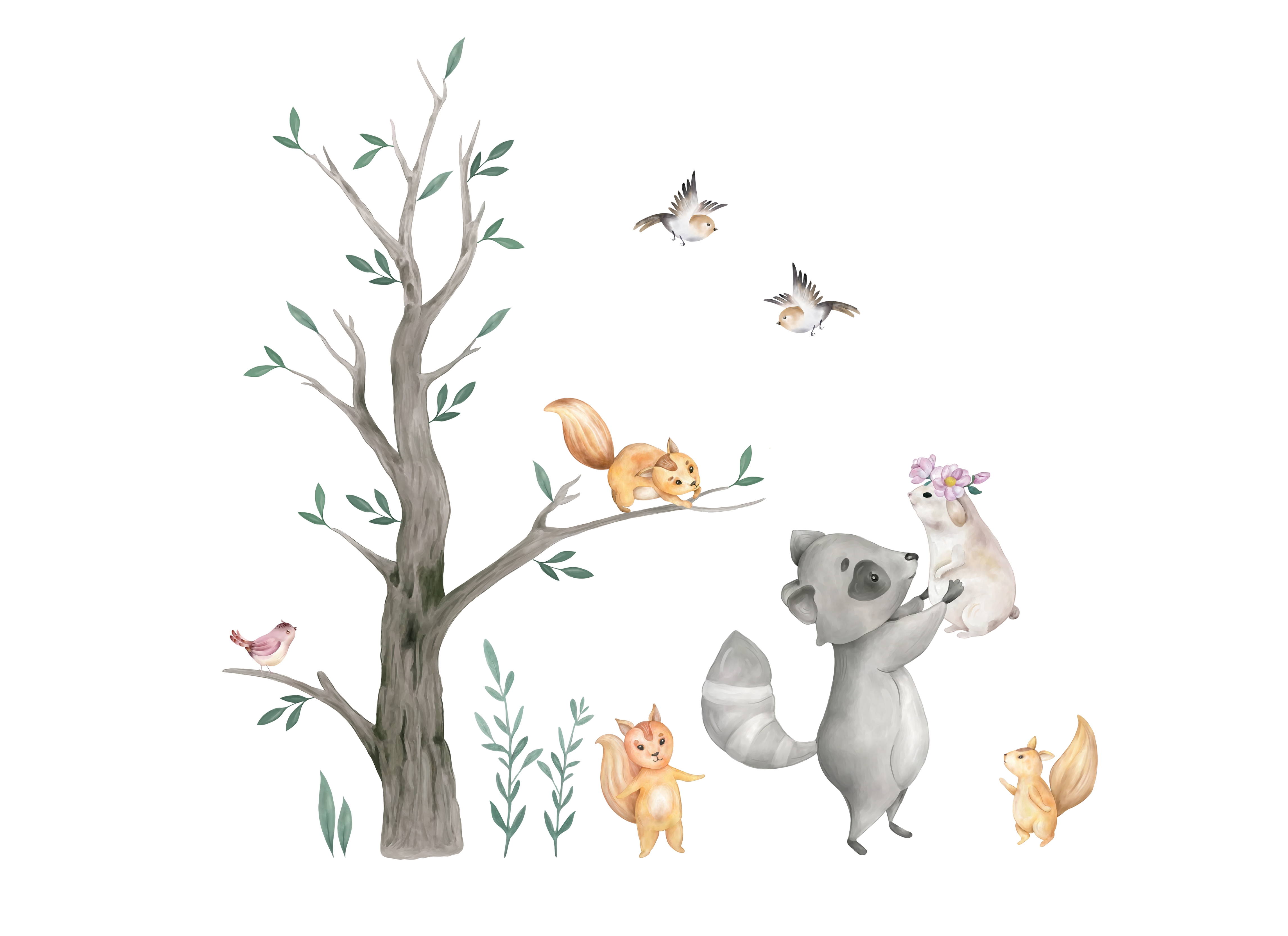 Wallsticker - Forest Squirrels