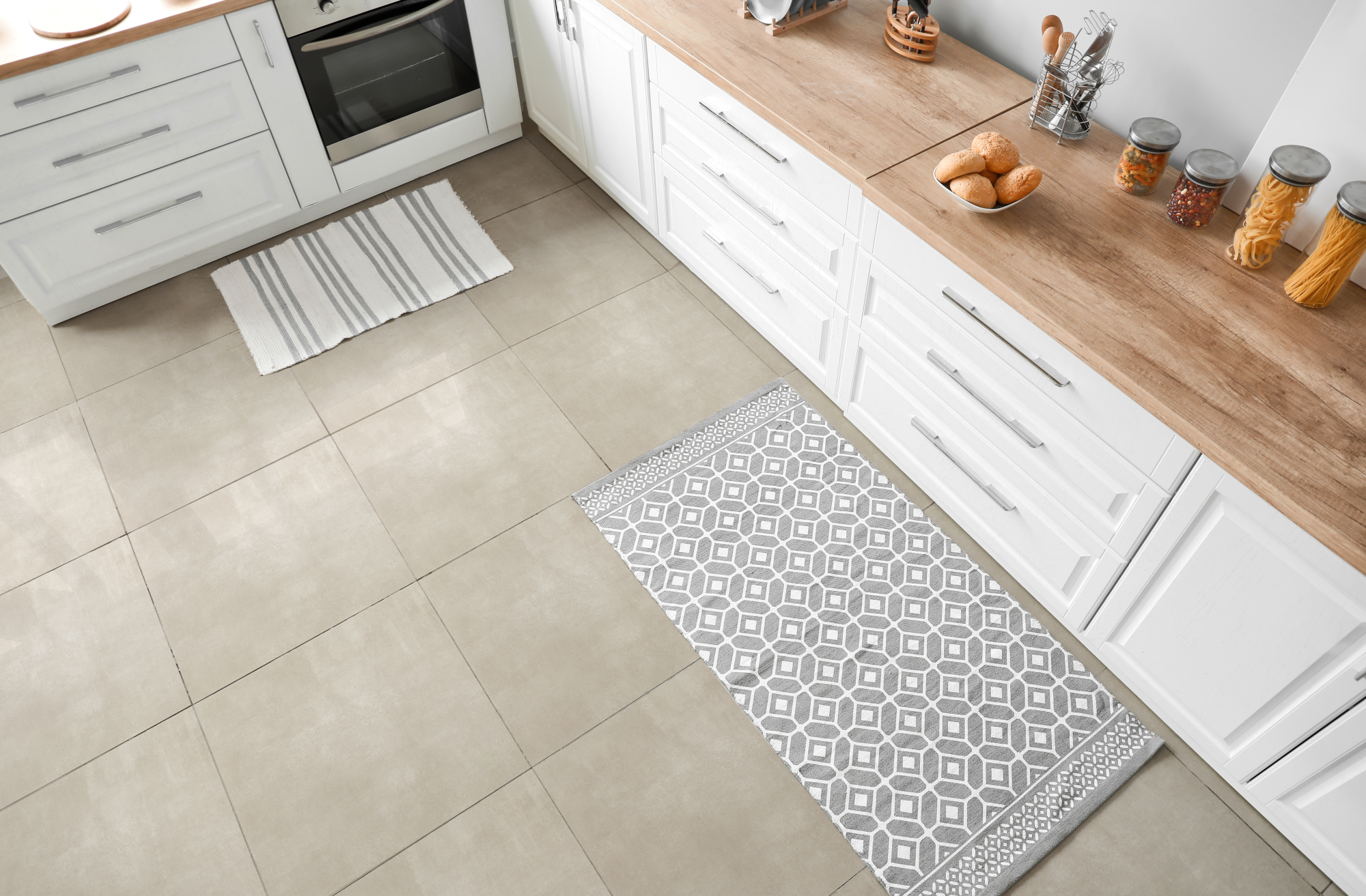 Floor Tiles Sticker -  Pale Brown  pattern  / Peel and Stick / 24 pcs