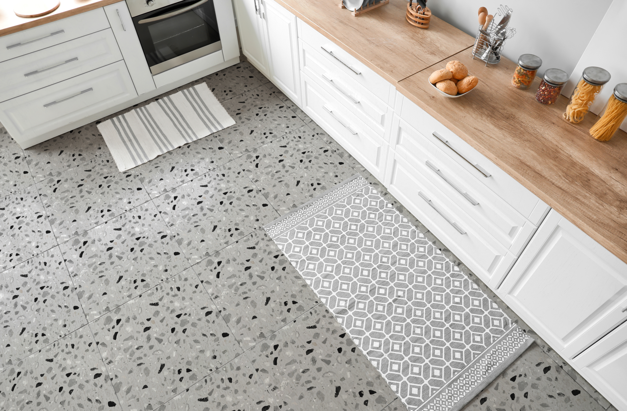Floor Tiles Sticker - Mosaic pattern  / Peel and Stick / 24 pcs