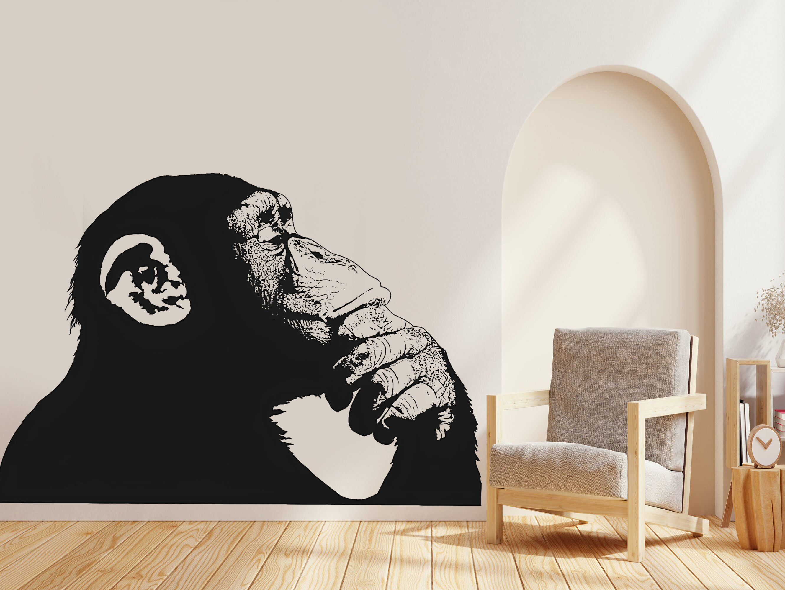 Wallsticker - Thinking Gorilla