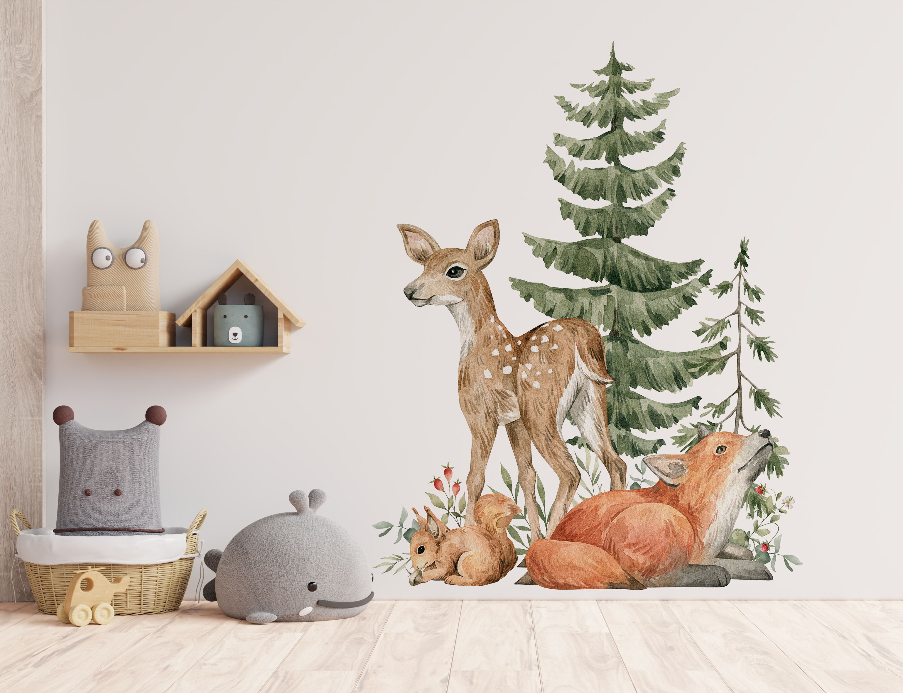 Wallsticker - Deer, Fox and Squirrel