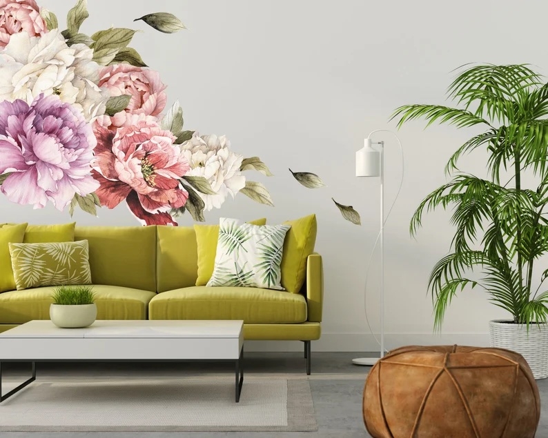 Wallsticker - Peonies with 6 Flowers