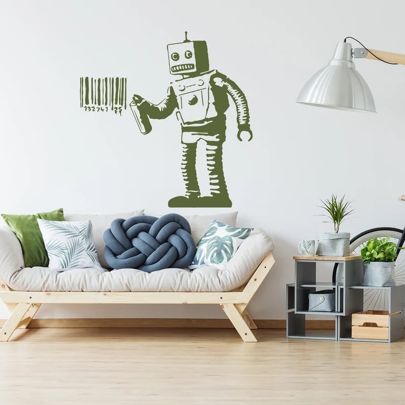 Wallsticker - Barcode Robot /  Forest Green