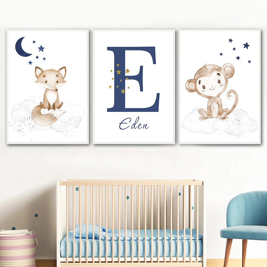 Posters - Fox and Monkey / Personalised / Set of 3