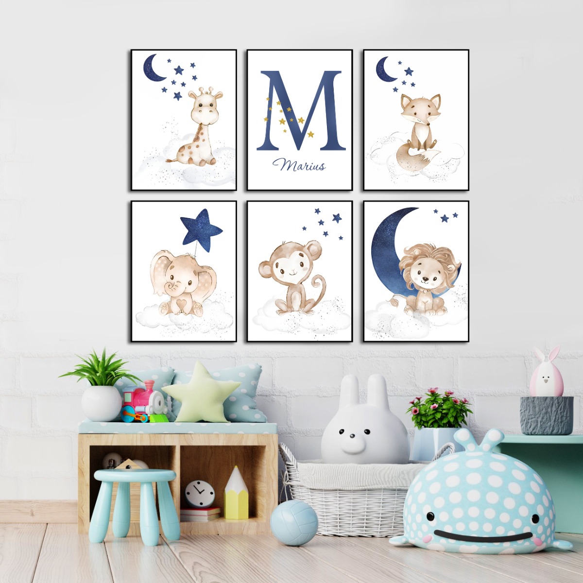 Posters - Animals / Personalised / Set-of-6