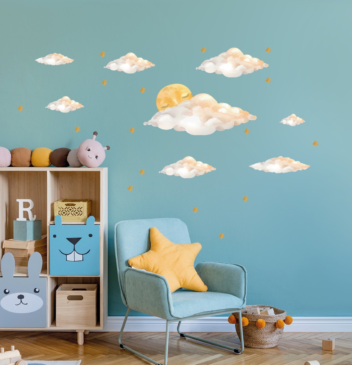 Wallsticker - Clouds, Sun & Stars
