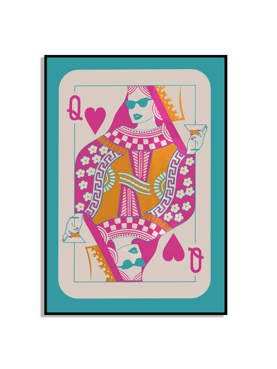Queen of Hearts Playing Card Poster