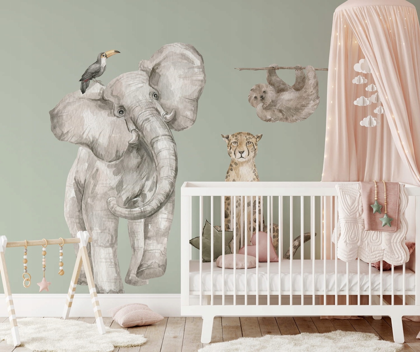 Wallsticker - Elephant  and  Cheetah