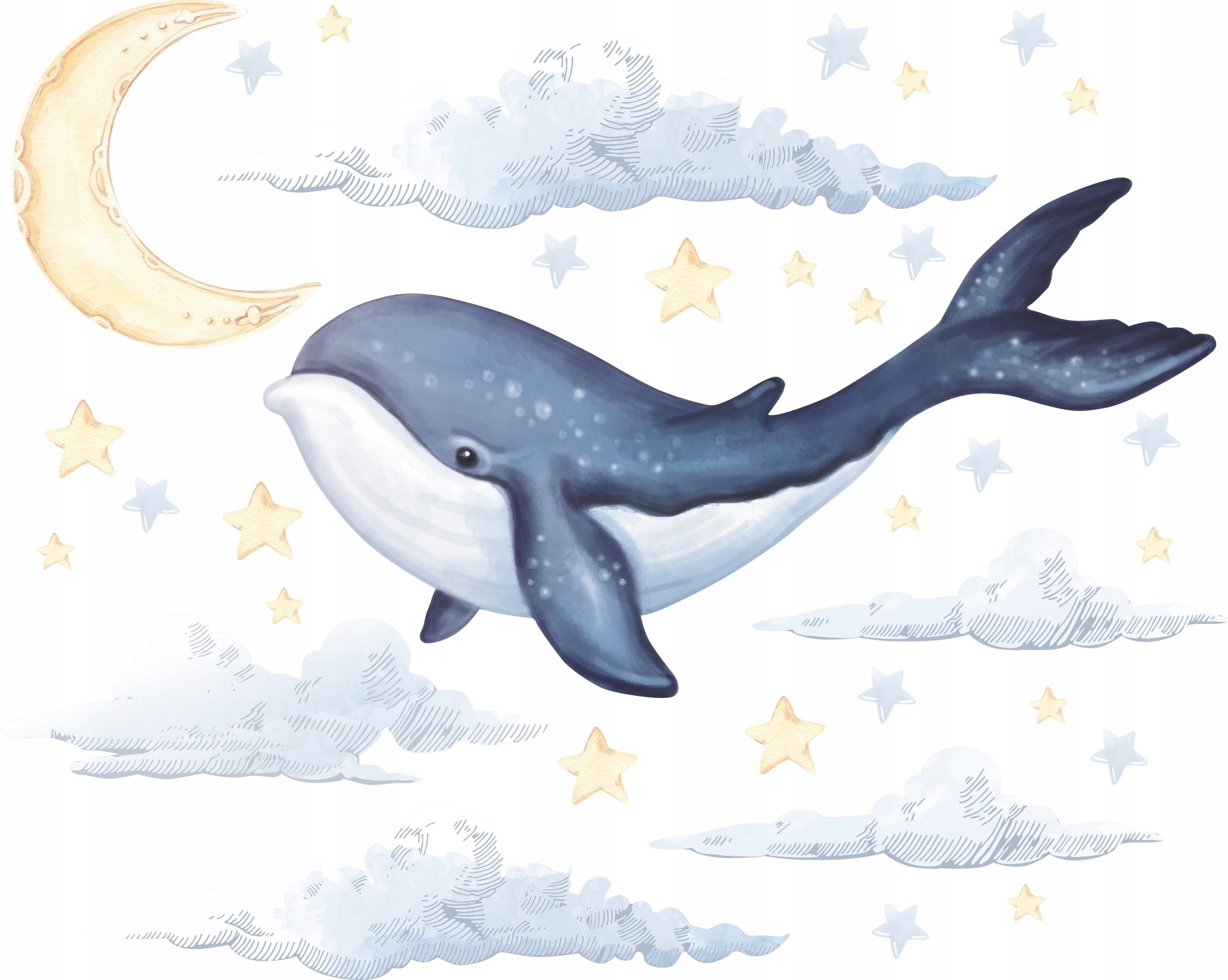 Wallsticker - Whale in the Sky