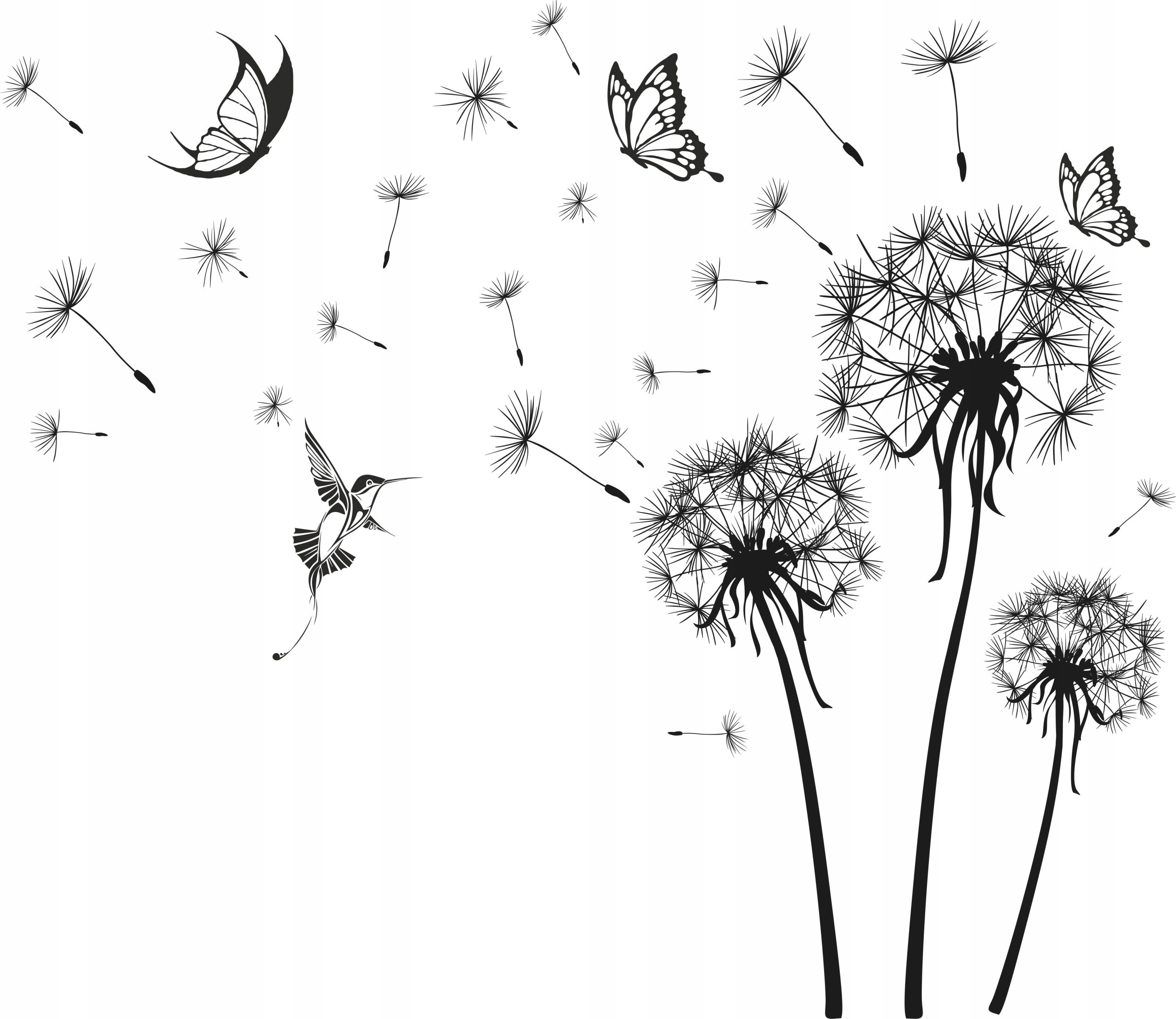 Wallsticker - Dandelions and Butterflies