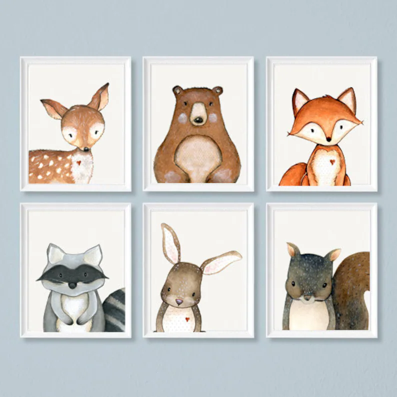 Poster - Woodland Nursery / Set of 6