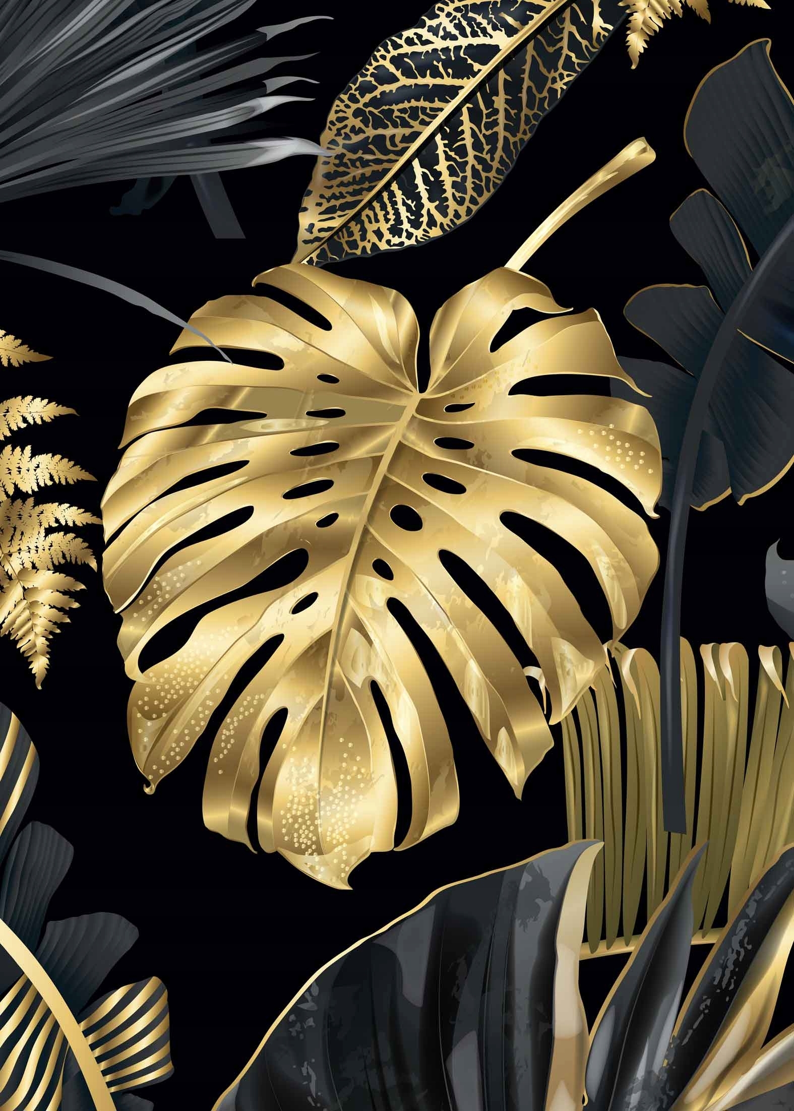 Poster -  Monstera Leaf / Gold