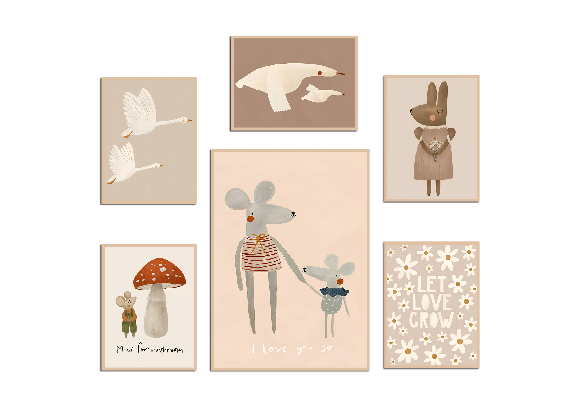 Posters -  Let love grow / set of 6