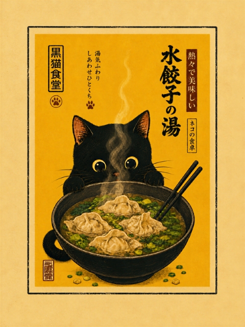 Poster - Cat Ramen Art