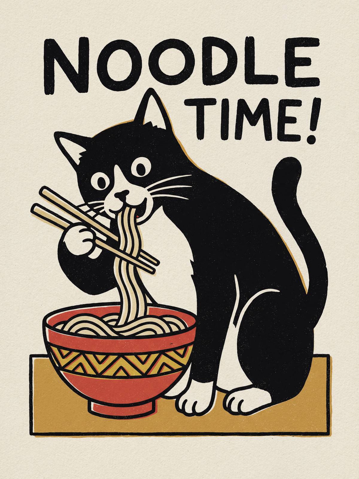 Poster - Noodle Time Cat