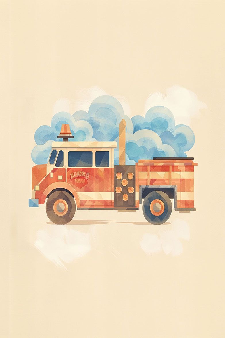 Poster - Fire Truck Illustration