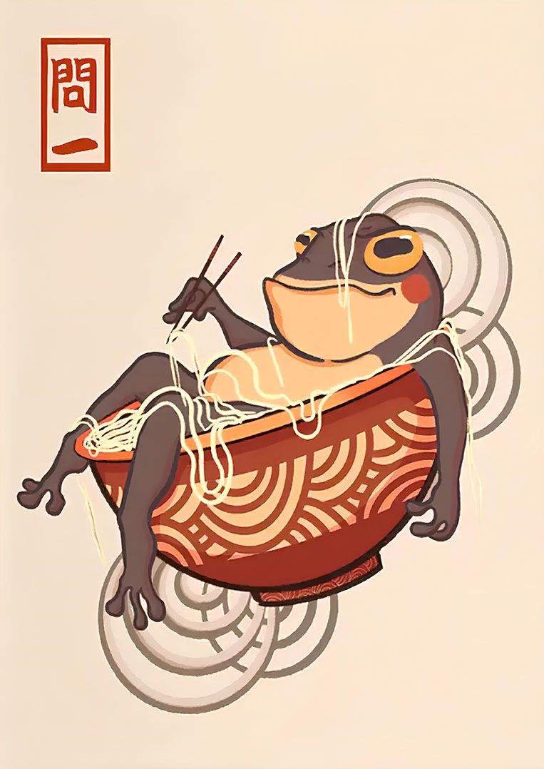 Poster - Relaxed Frog Noodles