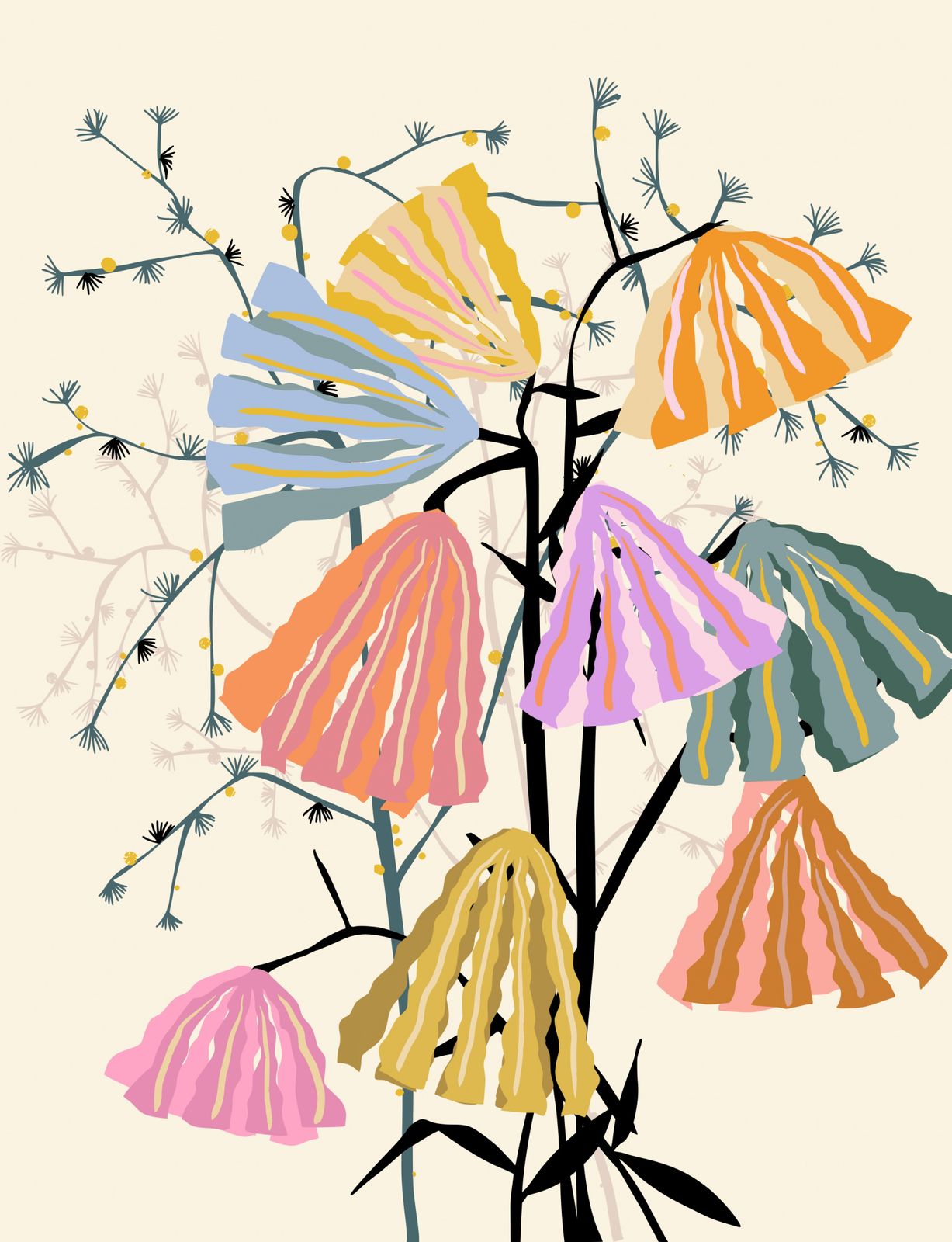 Poster - Colorful Floral Design