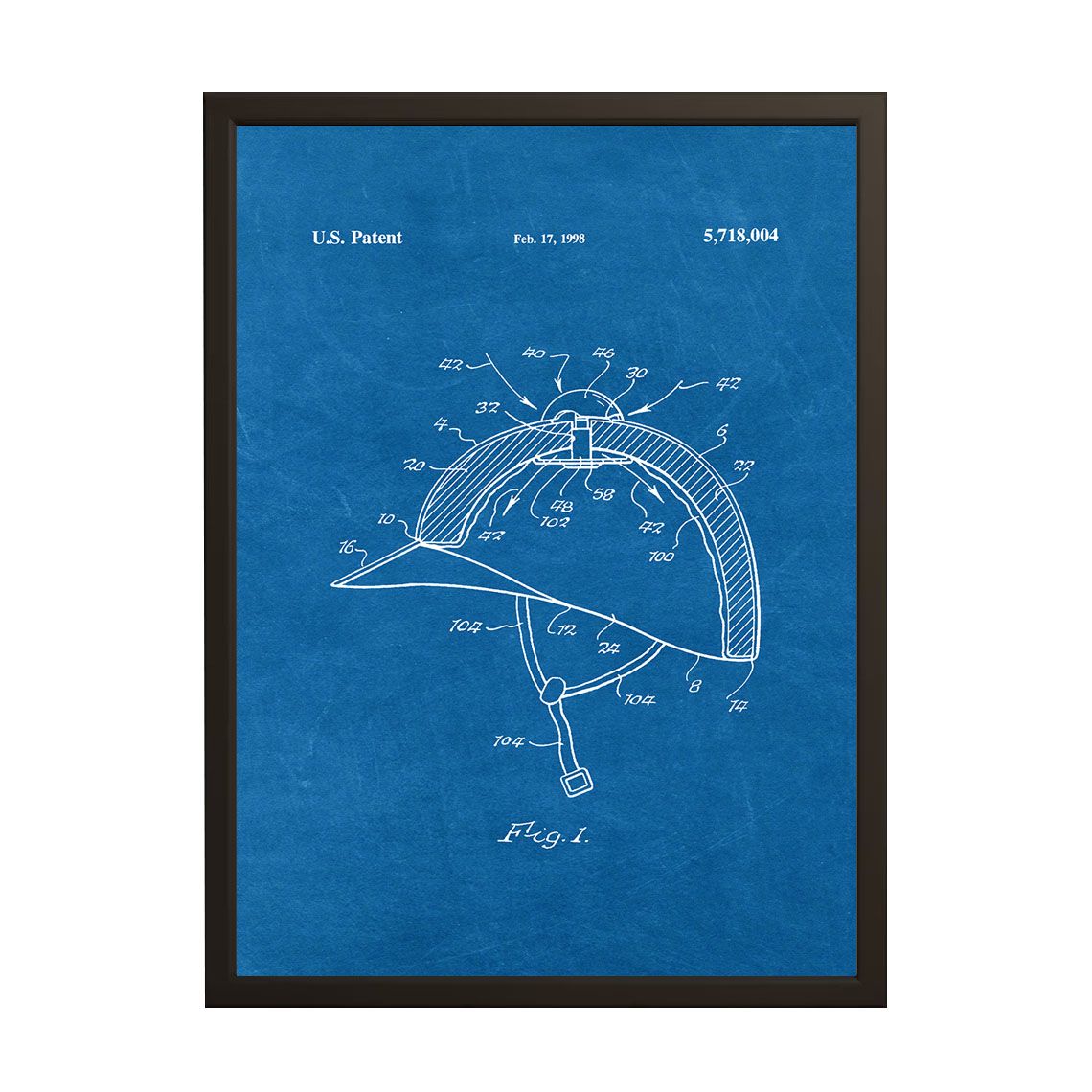 Patent Drawing Poster - Helmet Design