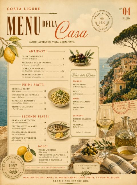 Poster - Costa Ligure Menu