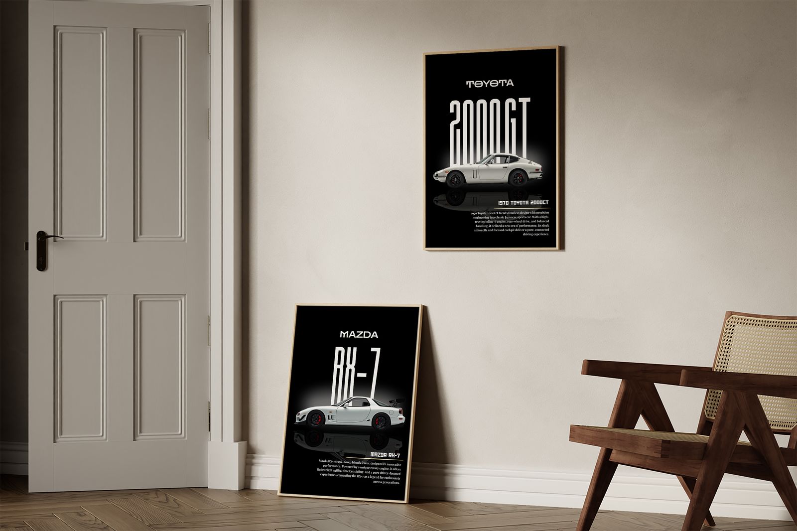 Poster - Toyota 2000GT and Mazda RX-7 / Set of 2