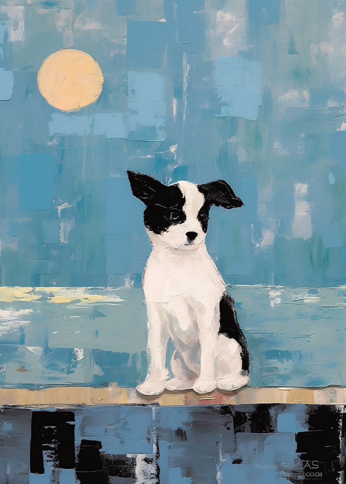 Poster - Dog Under the Moon