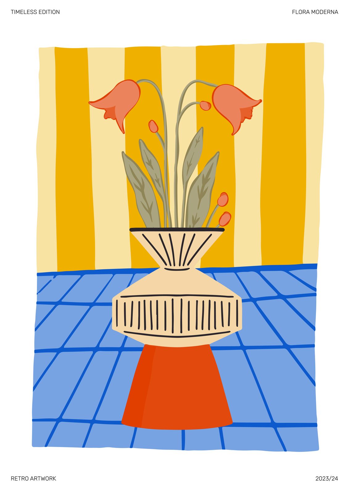 Poster - Retro Artwork Flora Moderna