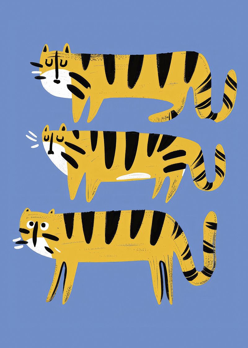 Poster - Playful Tigers