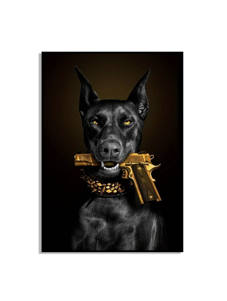 Dog with Golden Gun Poster