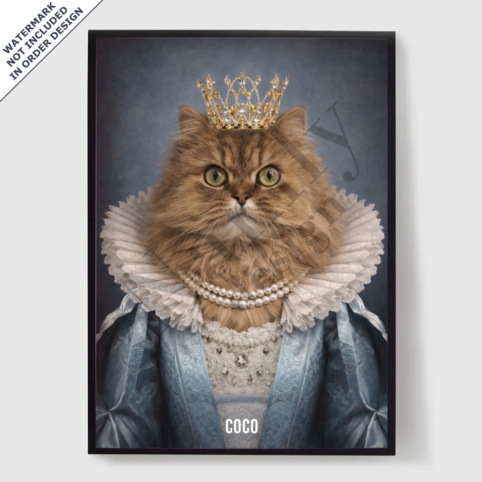 Personalised Poster - The Golden Pet Queen - AI Poster