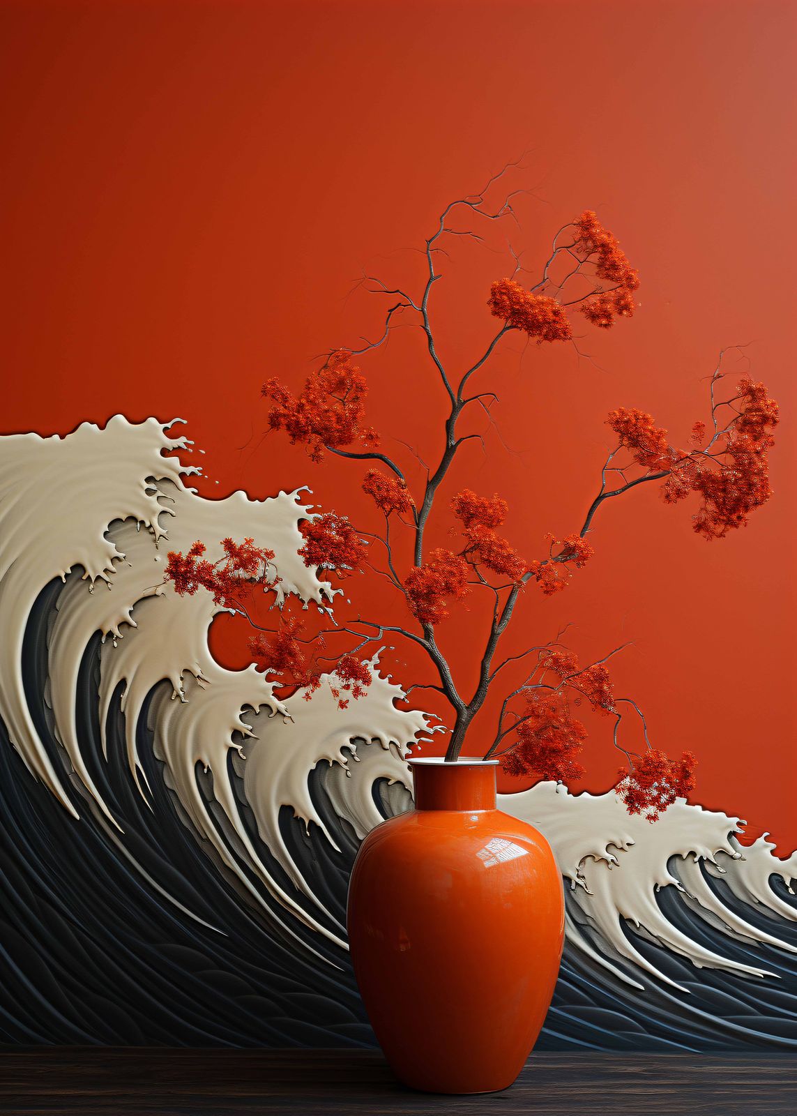 Poster - Red Vase Wave