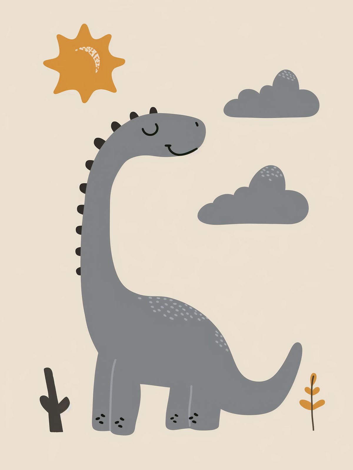 Poster - Dinosaur and Sun