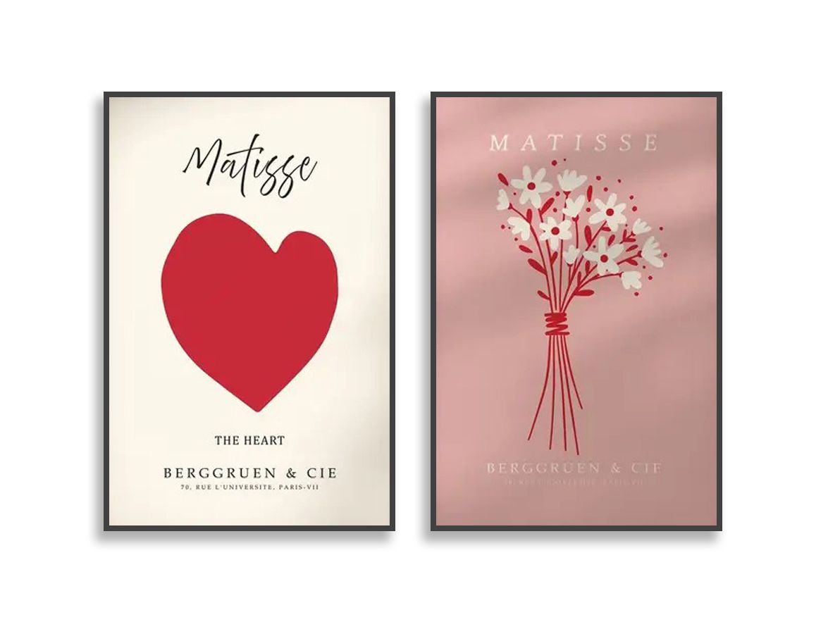 Poster - Matisse Heart and Flowers / Set of 2