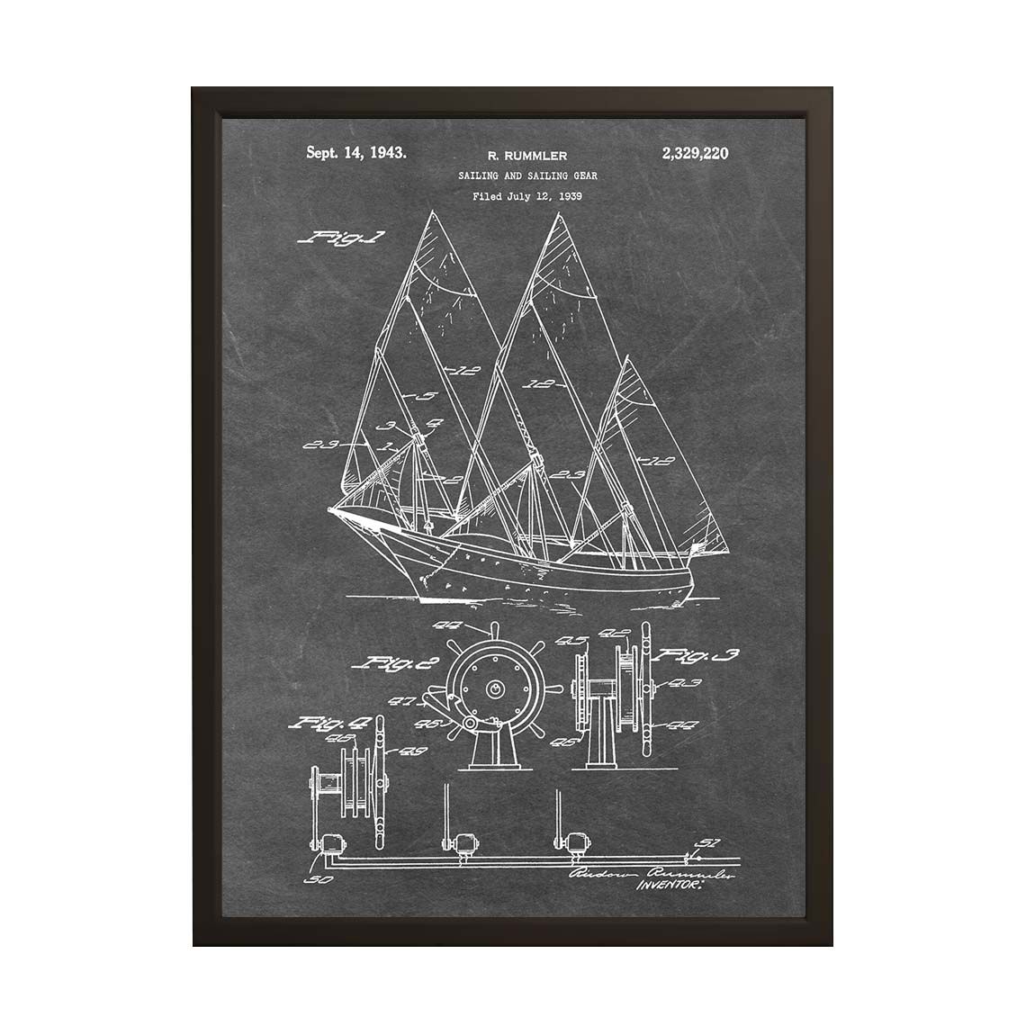 Patent Drawing Poster - Sailing Gear
