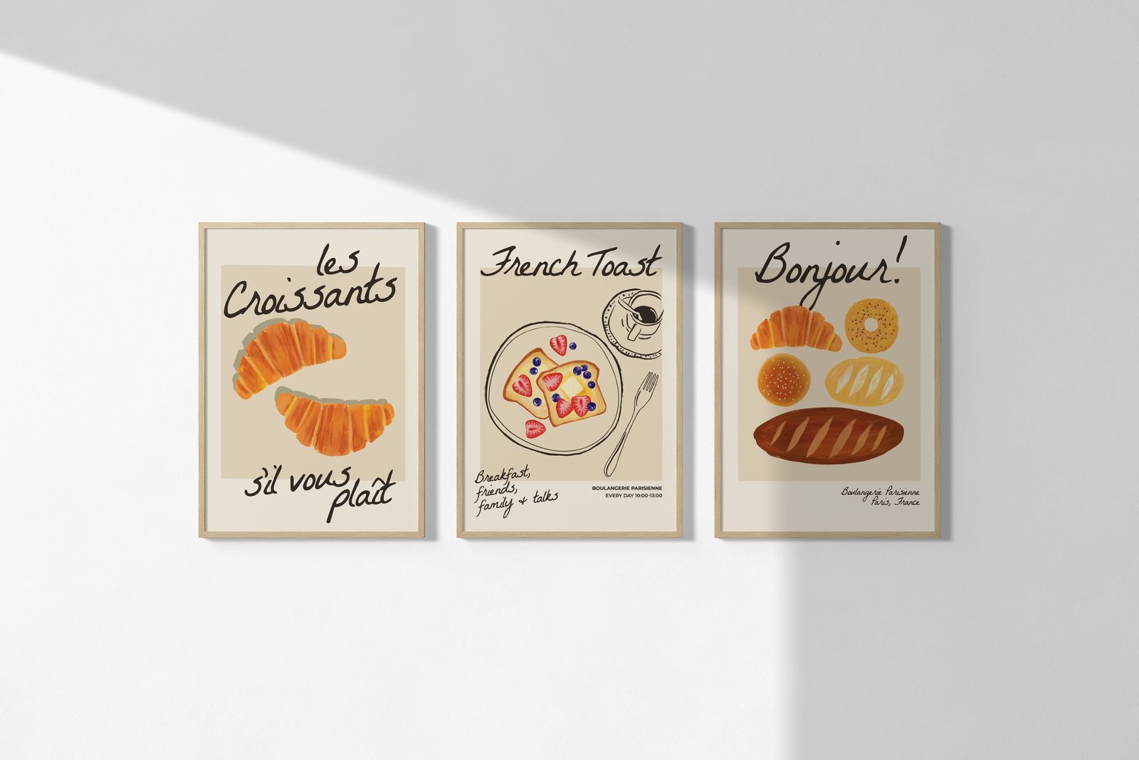 Poster - French Breakfast Delights / Set of 3