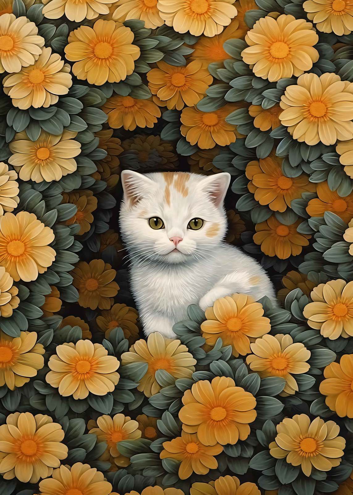 Poster - Cat in Blossoms