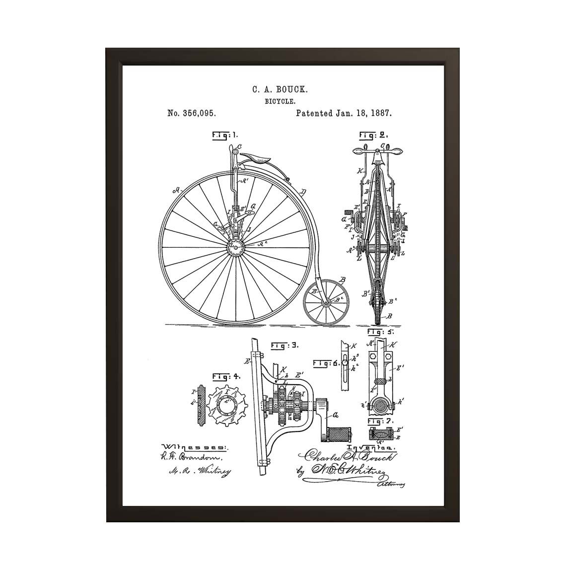 Patent Drawing Poster - Bicycle Patent