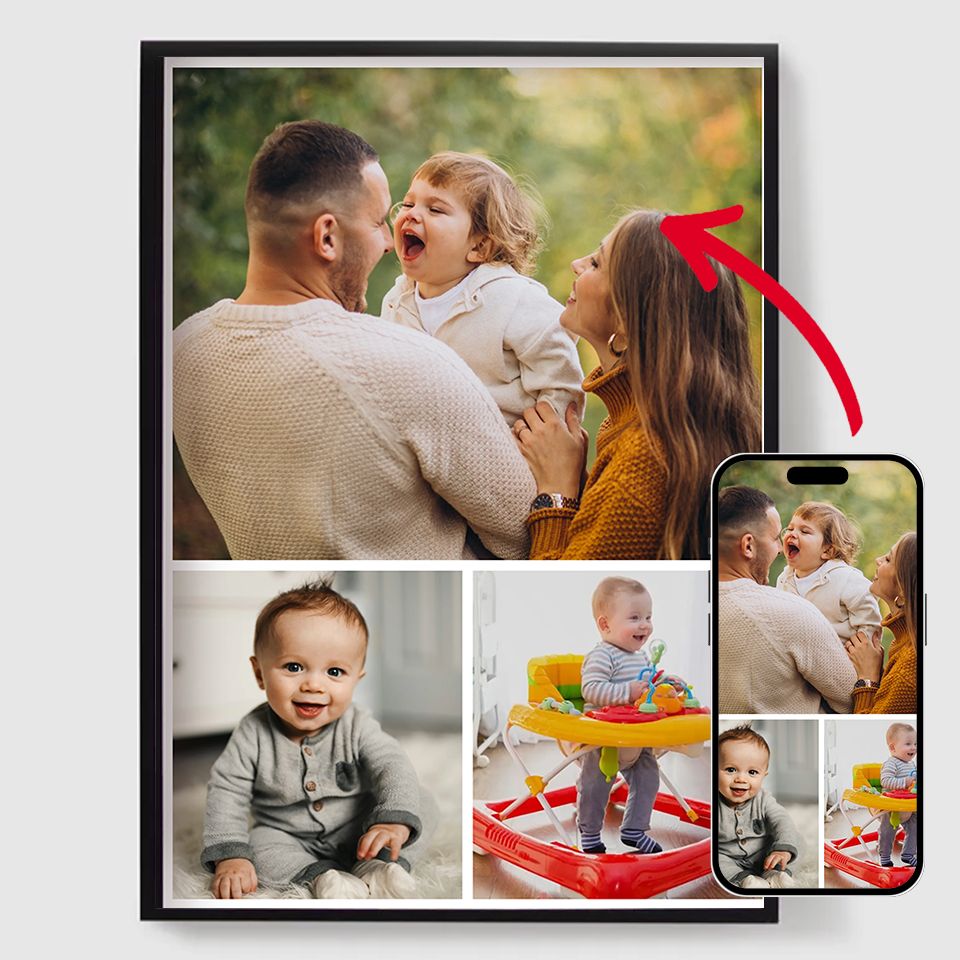 Personalised Posters – Upload your own images – 3 Photos Vertical