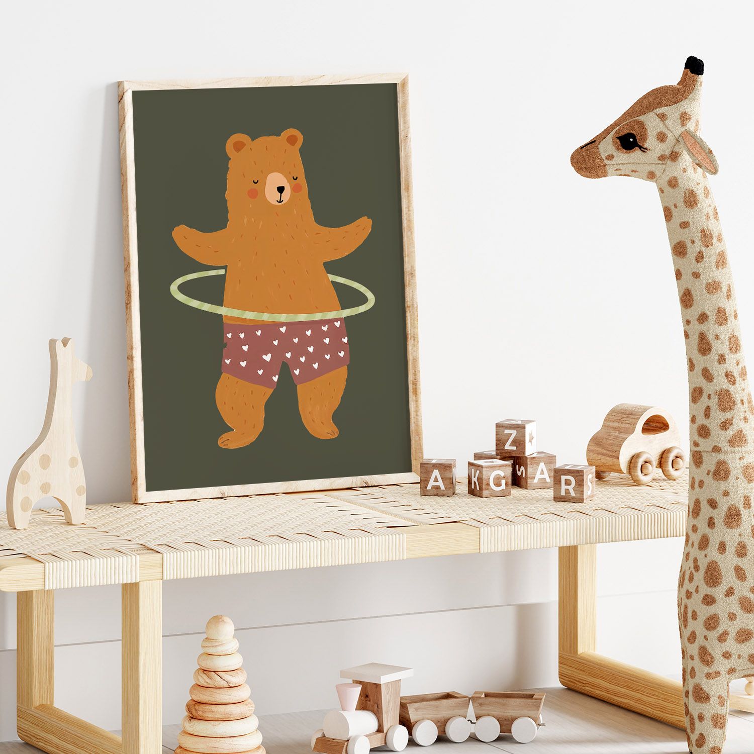 Poster - Bear with Hula Hoop