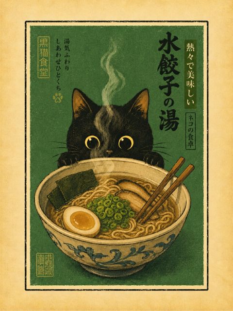 Poster - Curious Cat Ramen