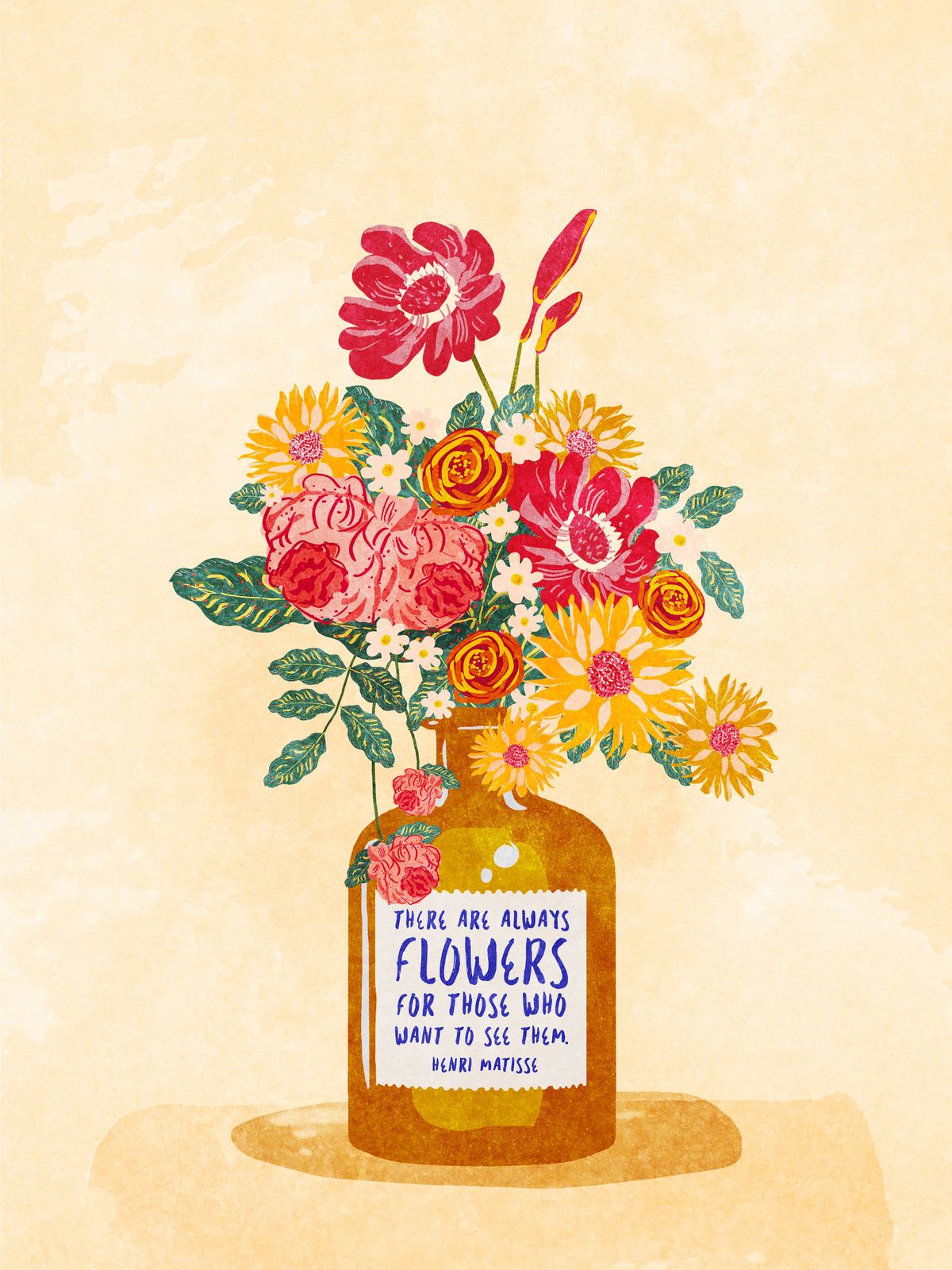 Poster - Flowers Quote by Henri Matisse