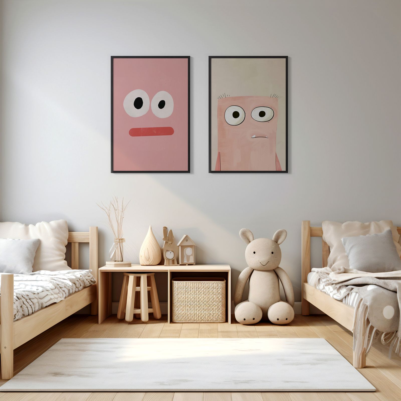 Poster - Cute Cartoon Faces / Set of 2