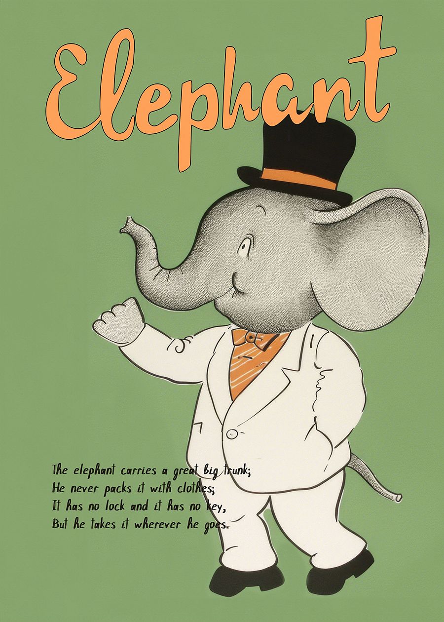 Poster - Elephant Illustration