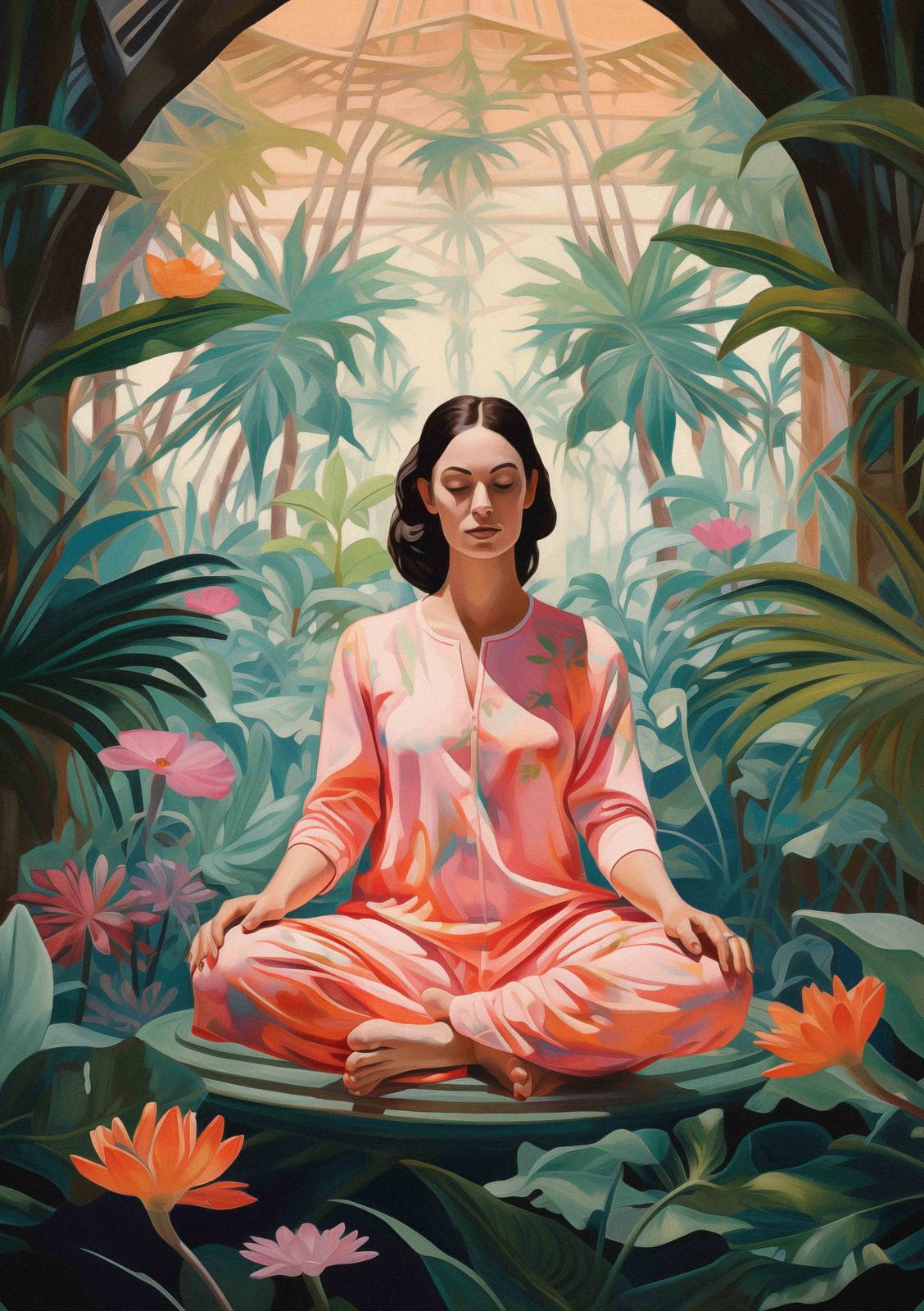 Poster - Meditative Woman in Nature