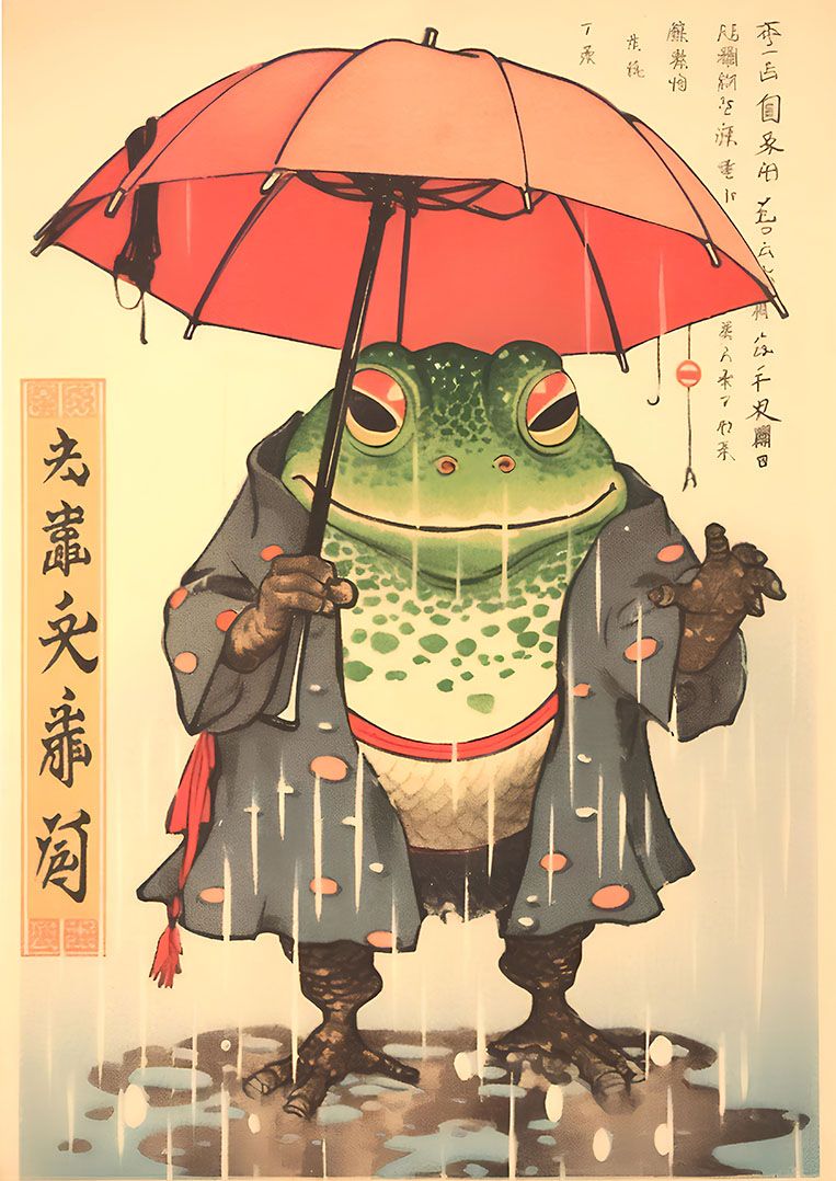 Poster - Frog in Raincoat